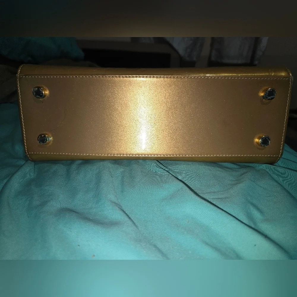 Louis Vuitton Gold and Tan Vernis Shoulder Bag